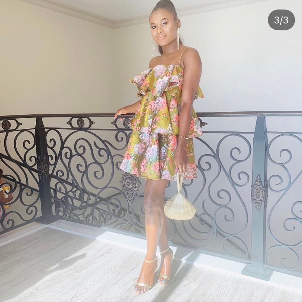 Flowery tiered dress